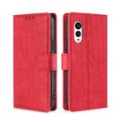 For Fujitsu Arrows N F-51C Skin Feel Crocodile Magnetic Clasp Leather Phone Case(Red) - 1