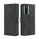 For Xiaomi Redmi K60 / K60 Pro Skin Feel Crocodile Magnetic Clasp Leather Phone Case(Black) - 1