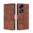 For Honor 80 GT Skin Feel Crocodile Magnetic Clasp Leather Phone Case(Brown) - 1