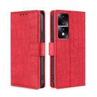 For Honor 80 GT Skin Feel Crocodile Magnetic Clasp Leather Phone Case(Red) - 1