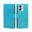 For Honor 80 SE Calf Texture Buckle Flip Leather Phone Case(Light Blue) - 1