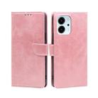 For Honor 80 SE Calf Texture Buckle Flip Leather Phone Case(Rose Gold) - 1