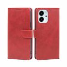 For Honor 80 SE Calf Texture Buckle Flip Leather Phone Case(Red) - 1