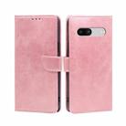 For Google Pixel 7a Calf Texture Buckle Flip Leather Phone Case(Rose Gold) - 1