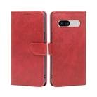 For Google Pixel 7a Calf Texture Buckle Flip Leather Phone Case(Red) - 1