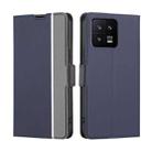 For Xiaomi 13 Twill Texture Side Button Leather Phone Case(Blue) - 1