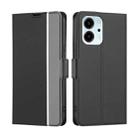 For Honor 80 SE Twill Texture Side Button Leather Phone Case(Black) - 1