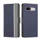 For Google Pixel 7a Twill Texture Side Button Leather Phone Case(Blue) - 1