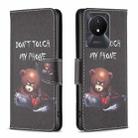 For vivo Y02 4G Drawing Pattern Leather Phone Case(Bear) - 1