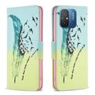 For Xiaomi Redmi 12C Drawing Pattern Leather Phone Case(Feather) - 1
