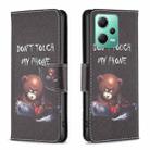 For Xiaomi Redmi Note 12 Global Drawing Pattern Leather Phone Case(Bear) - 1