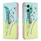 For Xiaomi Redmi Note 12 Global Drawing Pattern Leather Phone Case(Feather) - 1