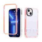 For iPhone 14 2 in 1 360 Invisible Holder Phone Case(Orange) - 1