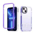 For iPhone 14 2 in 1 360 Invisible Holder Phone Case(Purple) - 1