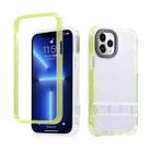 For iPhone 14 Pro 2 in 1 360 Invisible Holder Phone Case(Yellow) - 1