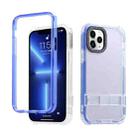 For iPhone 12 Pro Max 2 in 1 360 Invisible Holder Phone Case(Dark Blue) - 1