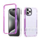 For iPhone 15 Pro Max 2 in 1 360 Invisible Holder Phone Case(Rose Red) - 1