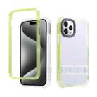 For iPhone 15 Pro Max 2 in 1 360 Invisible Holder Phone Case(Yellow) - 1