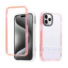For iPhone 15 Pro 2 in 1 360 Invisible Holder Phone Case(Orange) - 1