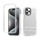 For iPhone 15 Pro 2 in 1 360 Invisible Holder Phone Case(White) - 1