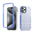 For iPhone 15 Pro 2 in 1 360 Invisible Holder Phone Case(Dark Blue) - 1