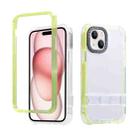 For iPhone 15 2 in 1 360 Invisible Holder Phone Case(Yellow) - 1