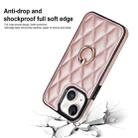 For iPhone 13 mini Rhombic PU Leather Phone Case with Ring Holder(Rose Gold) - 6