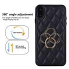 For iPhone XS Max Rhombic PU Leather Phone Case with Ring Holder(Black) - 2