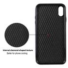 For iPhone XS Max Rhombic PU Leather Phone Case with Ring Holder(Black) - 3