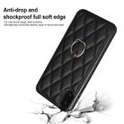 For iPhone XS Max Rhombic PU Leather Phone Case with Ring Holder(Black) - 6