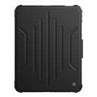 For iPad 10th Gen 10.9 2022 NILLKIN Bumper Snapsafe Multifunctional Leather Tablet Case with Pen Slot(Black) - 1