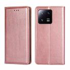 For Xiaomi 13 Pro Gloss Oil Solid Color Magnetic Leather Phone Case(Rose Gold) - 1
