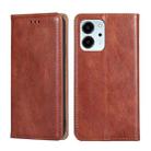 For Honor 80 SE Gloss Oil Solid Color Magnetic Leather Phone Case(Brown) - 1