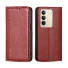 For vivo S16 / S16 Pro Grid Texture Magnetic Flip Leather Phone Case(Red) - 1