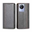 For vivo Y02 4G Grid Texture Magnetic Flip Leather Phone Case(Grey) - 1