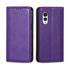 For Fujitsu Arrows N F-51C Grid Texture Magnetic Flip Leather Phone Case(Purple) - 1