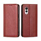 For Fujitsu Arrows N F-51C Grid Texture Magnetic Flip Leather Phone Case(Red) - 1