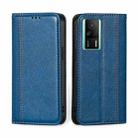 For Xiaomi Redmi K60E Grid Texture Magnetic Flip Leather Phone Case(Blue) - 1