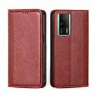 For Xiaomi Redmi K60E Grid Texture Magnetic Flip Leather Phone Case(Red) - 1