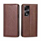 For Honor 80 GT Grid Texture Magnetic Flip Leather Phone Case(Brown) - 1