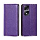 For Honor 80 GT Grid Texture Magnetic Flip Leather Phone Case(Purple) - 1