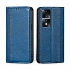 For Honor 80 GT Grid Texture Magnetic Flip Leather Phone Case(Blue) - 1