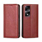 For Honor 80 GT Grid Texture Magnetic Flip Leather Phone Case(Red) - 1