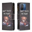 For Xiaomi Redmi 12C Colored Drawing Pattern Zipper Leather Phone Case(Bear) - 1