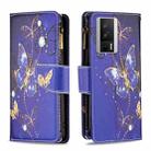 For Xiaomi Redmi K60 / K60 Pro Colored Drawing Pattern Zipper Leather Phone Case(Purple Butterfly) - 1