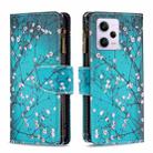 For Xiaomi Redmi Note 12 Pro+ Global Colored Drawing Pattern Zipper Leather Phone Case(Plum Blossom) - 1