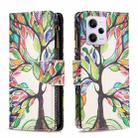 For Xiaomi Redmi Note 12 Pro+ Global Colored Drawing Pattern Zipper Leather Phone Case(Big Tree) - 1