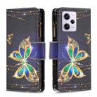 For Xiaomi Redmi Note 12 Pro+ Global Colored Drawing Pattern Zipper Leather Phone Case(Big Butterfly) - 1