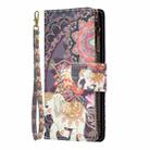 For Xiaomi Redmi Note 12 Global Colored Drawing Pattern Zipper Leather Phone Case(Flower Elephants) - 2