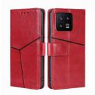 For Xiaomi 13 Geometric Stitching Horizontal Flip Leather Phone Case(Red) - 1